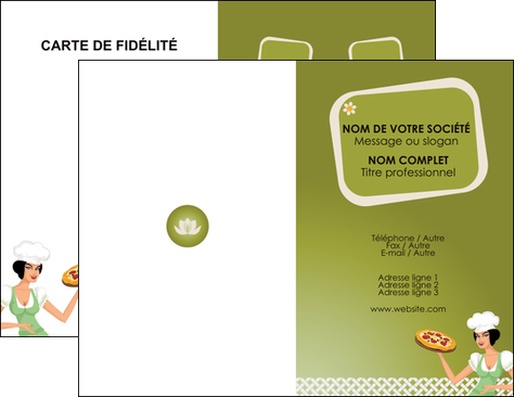 modele carte de visite pizzeria et restaurant italien pizza plateau plateau de pizza MFLUOO20272