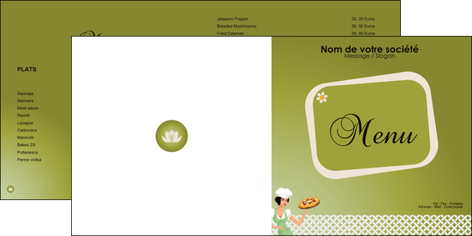 modele en ligne depliant 2 volets  4 pages  pizzeria et restaurant italien pizza plateau plateau de pizza MFLUOO20274