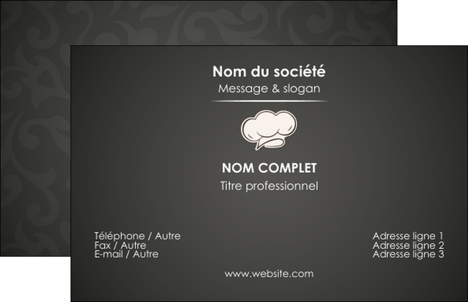 faire modele a imprimer carte de visite restaurant restaurant restauration restaurateur MIDLU20316