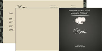 creation graphique en ligne depliant 2 volets  4 pages  restaurant restaurant restauration restaurateur MIDLU20322