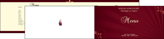 faire depliant 2 volets  4 pages  vin commerce et producteur vin bouteille de vin verres de vin MIDBE20360