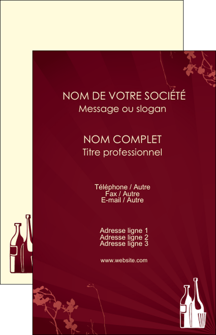 cree carte de visite vin commerce et producteur vin bouteille de vin verres de vin MIDBE20366