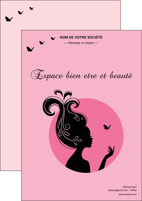 maquette en ligne a personnaliser flyers cosmetique coiffure coiffeur coiffeuse MIDBE21148