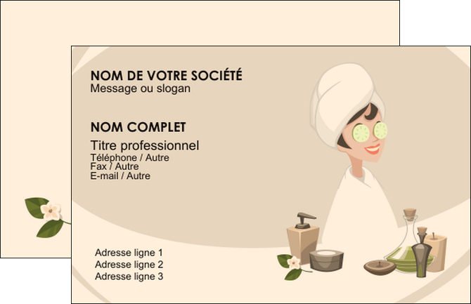 cree carte de visite centre esthetique  beaute soins esthetique MFLUOO22000