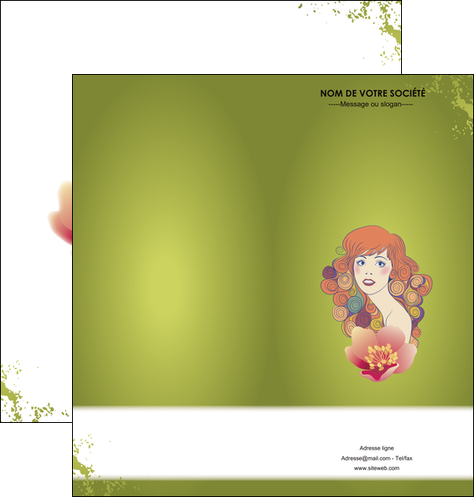 faire modele a imprimer depliant 2 volets  4 pages  centre esthetique  beaute coiffure soin MFLUOO22410