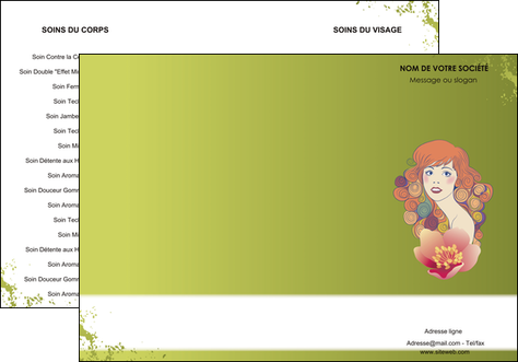 maquette en ligne a personnaliser depliant 3 volets  6 pages  centre esthetique  beaute coiffure soin MFLUOO22428