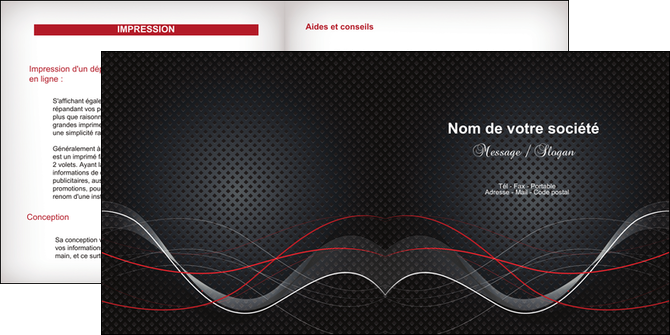 imprimer depliant 2 volets  4 pages  contexture abstrait acier MFLUOO23136