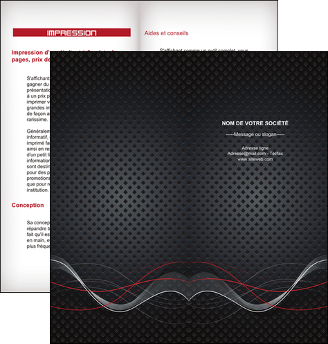 creation graphique en ligne depliant 2 volets  4 pages  contexture abstrait acier MFLUOO23152