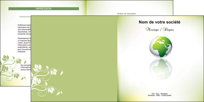 realiser depliant 2 volets  4 pages  paysage nature nature verte ecologie MIF23534