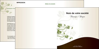 personnaliser modele de depliant 2 volets  4 pages  fleuriste et jardinage feuilles feuilles vertes nature MIDLU23608
