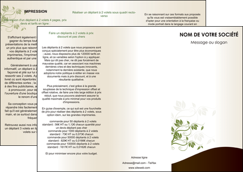 faire modele a imprimer depliant 3 volets  6 pages  fleuriste et jardinage feuilles feuilles vertes nature MIDLU23610