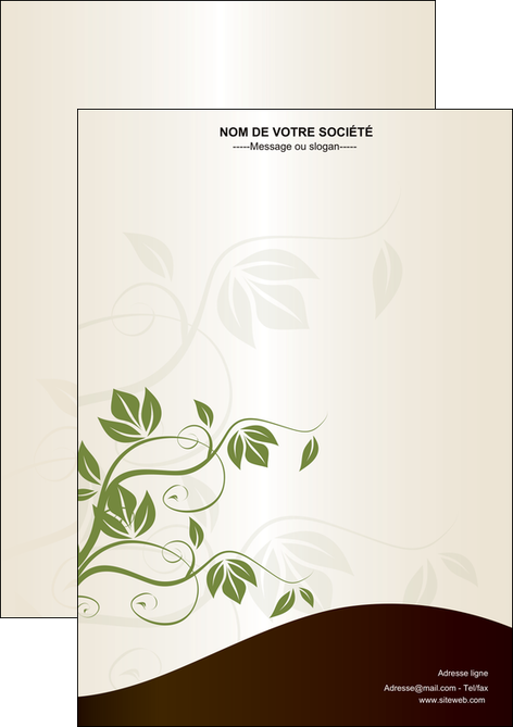 personnaliser maquette flyers fleuriste et jardinage feuilles feuilles vertes nature MFLUOO23612