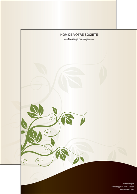 modele en ligne affiche fleuriste et jardinage feuilles feuilles vertes nature MFLUOO23614