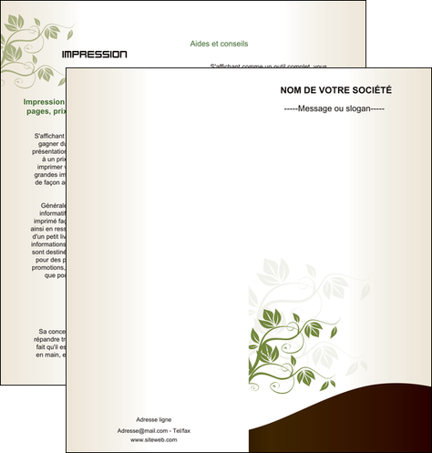 imprimerie depliant 2 volets  4 pages  fleuriste et jardinage feuilles feuilles vertes nature MIDLU23624