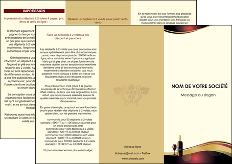 creer modele en ligne depliant 3 volets  6 pages  vin commerce et producteur vin vignoble bouteille de vin MIDBE24286
