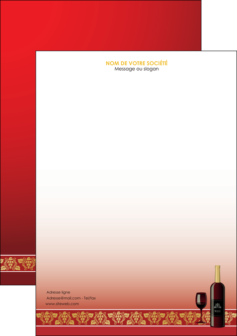 faire modele a imprimer tete de lettre vin commerce et producteur vin vignoble bouteille de vin MIDBE25260