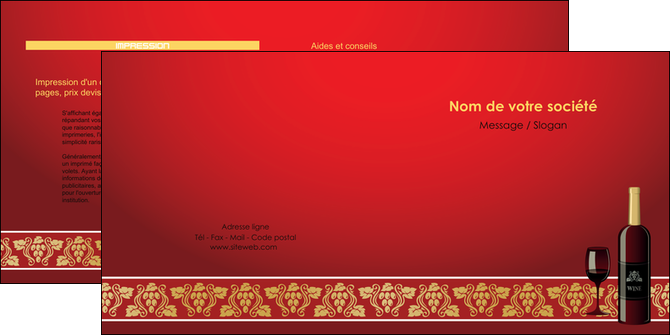 faire depliant 2 volets  4 pages  vin commerce et producteur vin vignoble bouteille de vin MIDBE25262