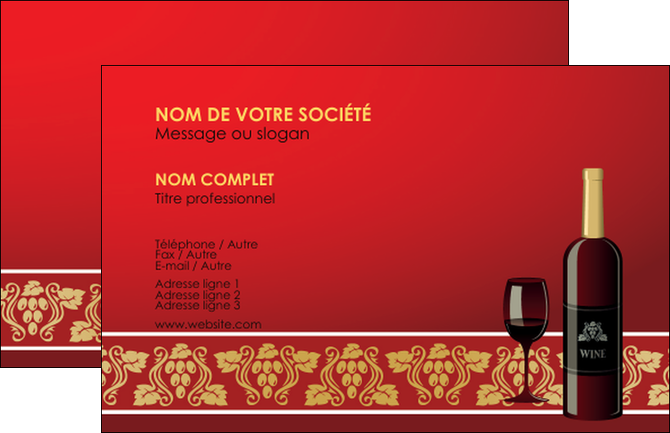impression carte de visite vin commerce et producteur vin vignoble bouteille de vin MIDBE25268