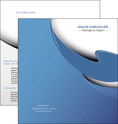 personnaliser modele de depliant 2 volets  4 pages  ure en  bleu pastel courbes fluides MIDBE25284