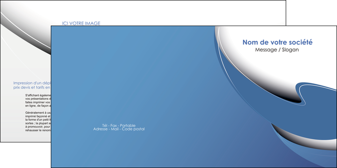 exemple depliant 2 volets  4 pages  ure en  bleu pastel courbes fluides MIDBE25298