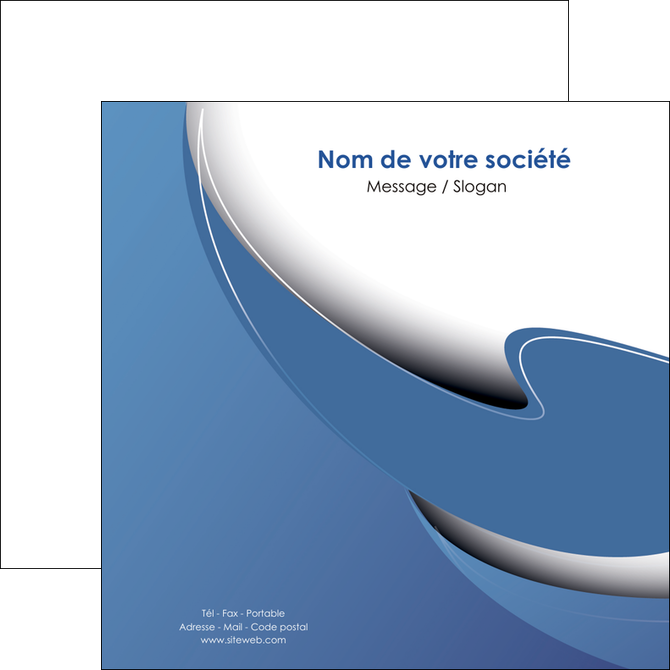 impression flyers ure en  bleu pastel courbes fluides MIDBE25302