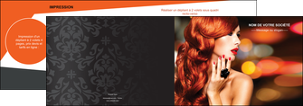maquette en ligne a personnaliser depliant 2 volets  4 pages  centre esthetique  coiffure coiffeur coiffeuse MIDLU25512