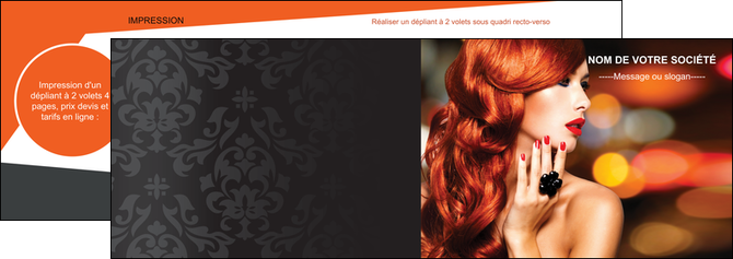 imprimerie depliant 2 volets  4 pages  centre esthetique  coiffure coiffeur coiffeuse MIDLU25514