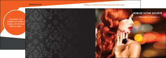 imprimerie depliant 2 volets  4 pages  centre esthetique  coiffure coiffeur coiffeuse MIDLU25514