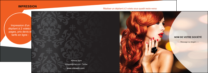 realiser depliant 2 volets  4 pages  centre esthetique  coiffure coiffeur coiffeuse MIDLU25558