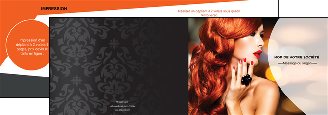 creer modele en ligne depliant 2 volets  4 pages  centre esthetique  coiffure coiffeur coiffeuse MIDLU25570