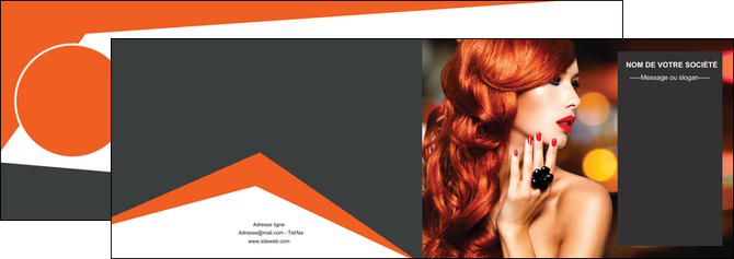 maquette en ligne a personnaliser depliant 2 volets  4 pages  centre esthetique  coiffure coiffeur coiffeuse MIDLU25680