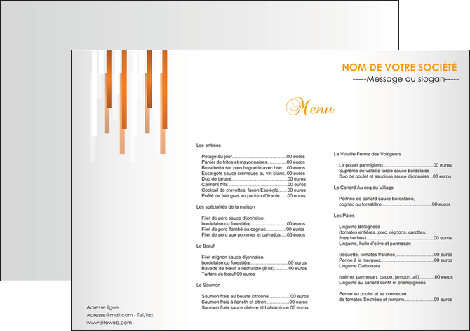 imprimer set de table bar et cafe et pub menu restaurant liste de menu set de table MFLUOO25700