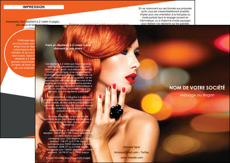 modele depliant 3 volets  6 pages  centre esthetique  coiffure coiffeur coiffeuse MIDLU25800