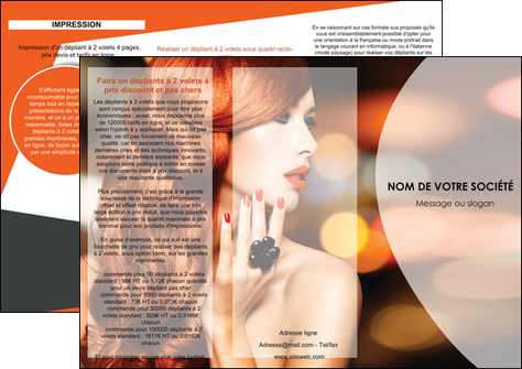exemple depliant 3 volets  6 pages  centre esthetique  coiffure coiffeur coiffeuse MIDLU25802