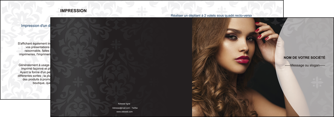imprimerie depliant 2 volets  4 pages  cosmetique coiffure salon salon de coiffure MIDBE26072