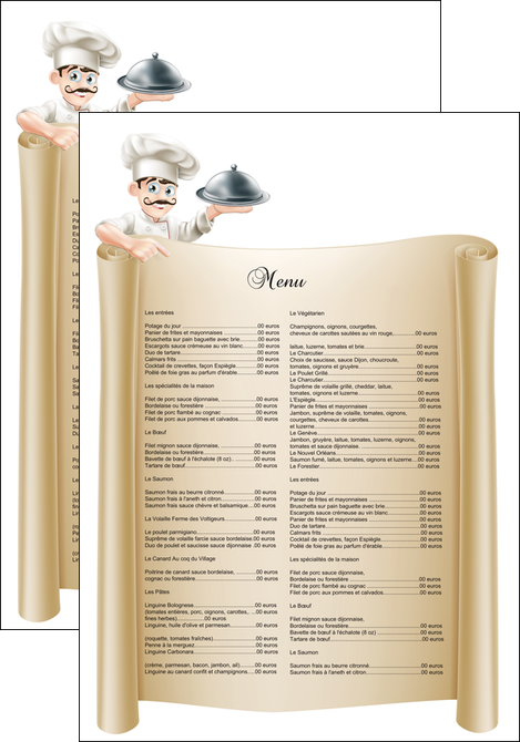 impression affiche metiers de la cuisine menu restaurant restaurant francais MIFLU26144