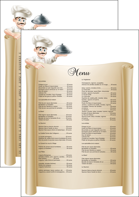 cree affiche metiers de la cuisine menu restaurant restaurant francais MIDBE26146
