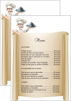 impression flyers metiers de la cuisine menu restaurant restaurant francais MIFLU26150