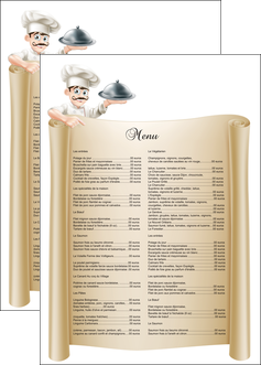 personnaliser maquette affiche metiers de la cuisine menu restaurant restaurant francais MIFLU26158