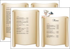 exemple depliant 2 volets  4 pages  metiers de la cuisine menu restaurant restaurant francais MIFLU26162