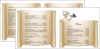 imprimerie depliant 2 volets  4 pages  metiers de la cuisine menu restaurant restaurant francais MIFLU26164