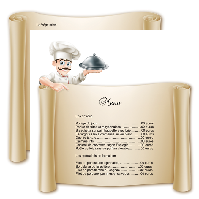 impression flyers metiers de la cuisine menu restaurant restaurant francais MIDLU26168
