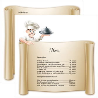 impression flyers metiers de la cuisine menu restaurant restaurant francais MIFLU26168