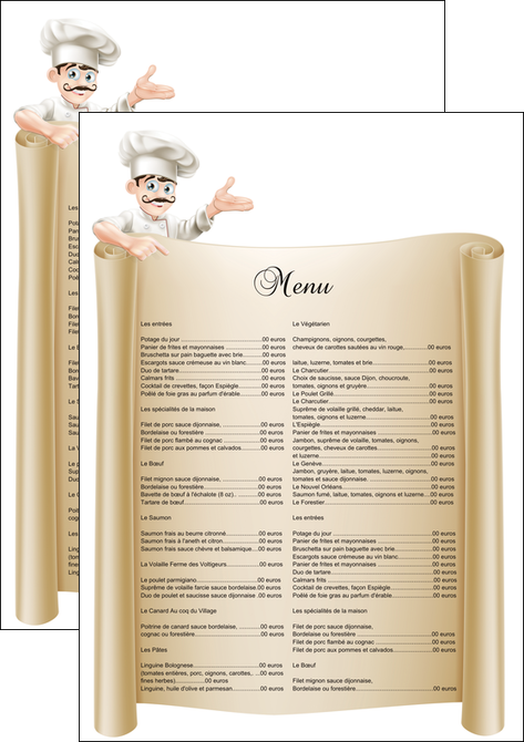faire flyers metiers de la cuisine menu restaurant restaurant francais MIDLU26184