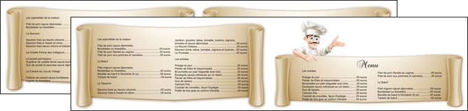 faire depliant 2 volets  4 pages  metiers de la cuisine menu restaurant restaurant francais MIDLU26210