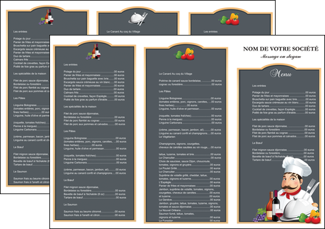 faire modele a imprimer depliant 3 volets  6 pages  metiers de la cuisine menu restaurant restaurant francais MID26408
