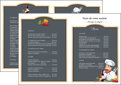 exemple depliant 2 volets  4 pages  metiers de la cuisine menu restaurant restaurant francais MIDLU26422