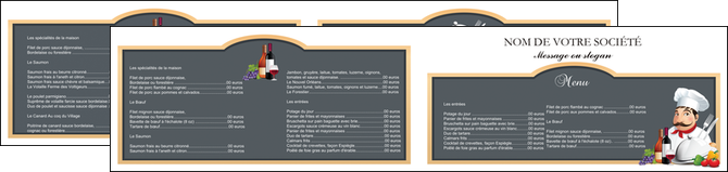 imprimer depliant 2 volets  4 pages  metiers de la cuisine menu restaurant restaurant francais MID26432