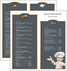impression depliant 2 volets  4 pages  metiers de la cuisine menu restaurant restaurant francais MIDLU26616