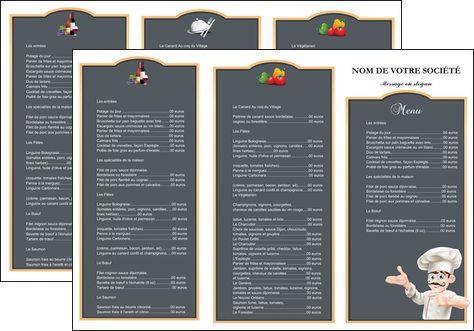creation graphique en ligne depliant 3 volets  6 pages  metiers de la cuisine menu restaurant restaurant francais MIDLU26622